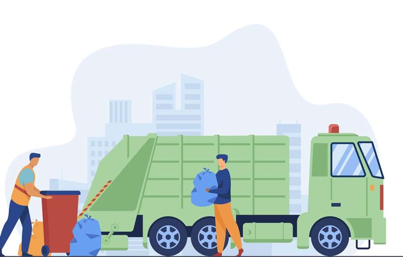 Image représentant un camion de collecte des déchets